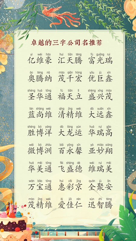 寓意发财的公司名字