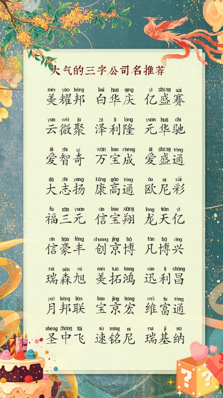 公司名大全三个字的